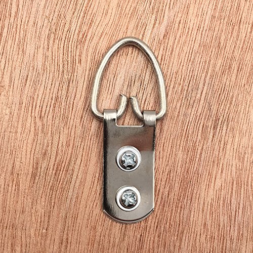 Comdox D Ring Picture Hangers With Screws - 50 Pack Pro Quality Heavy Duty Picture Hooks - 2 Hole, Picture Frame Hardware #TOP3