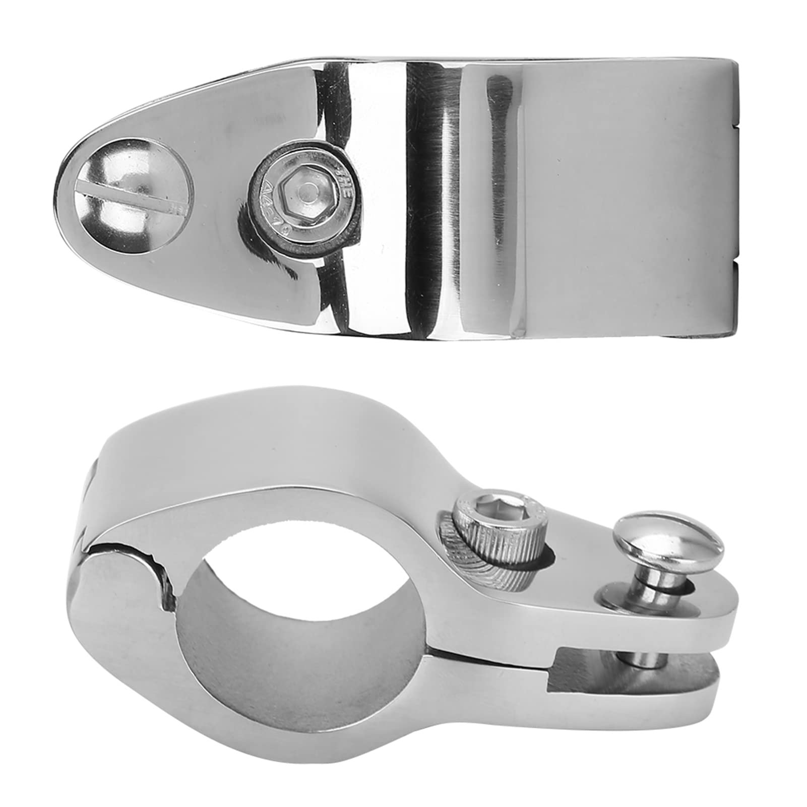 Bimini Top - 2 ganasce pieghevoli per barche Bimini Top Cerniera, supporto Marine Jaw Slide Hardware morsetto per tubi per barche Bimini Top Tube Morsetto (25 mm)