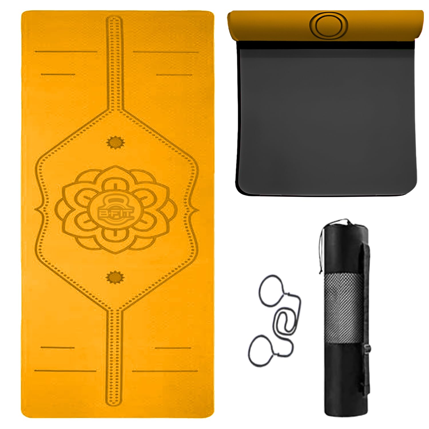 B Fit 8 MM Thick Wide 31x72 Inch Original TPE Yoga Mat – Free Yoga Bag and Strap Included - With Alignment System, Non-slip, Eco-friendly, sweat-resistant-image-33
