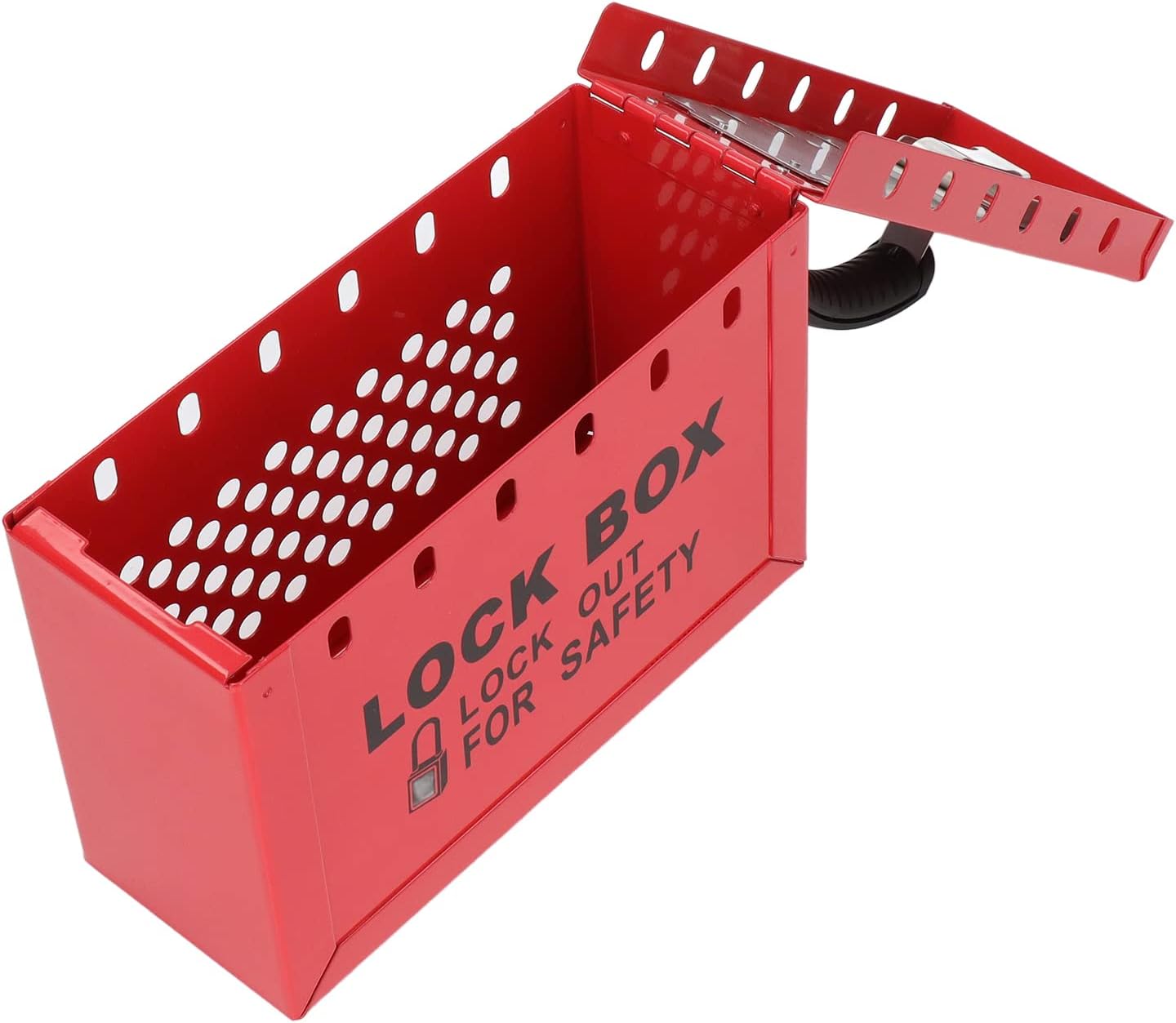 Lockout Tagout Lock Box, Group Safety Padlock Rack with 12 Slots for 12 Locks, Safety Tagout Lockout Station for Group Lockout Hasps, Lockout Tags, Circuit Breakers