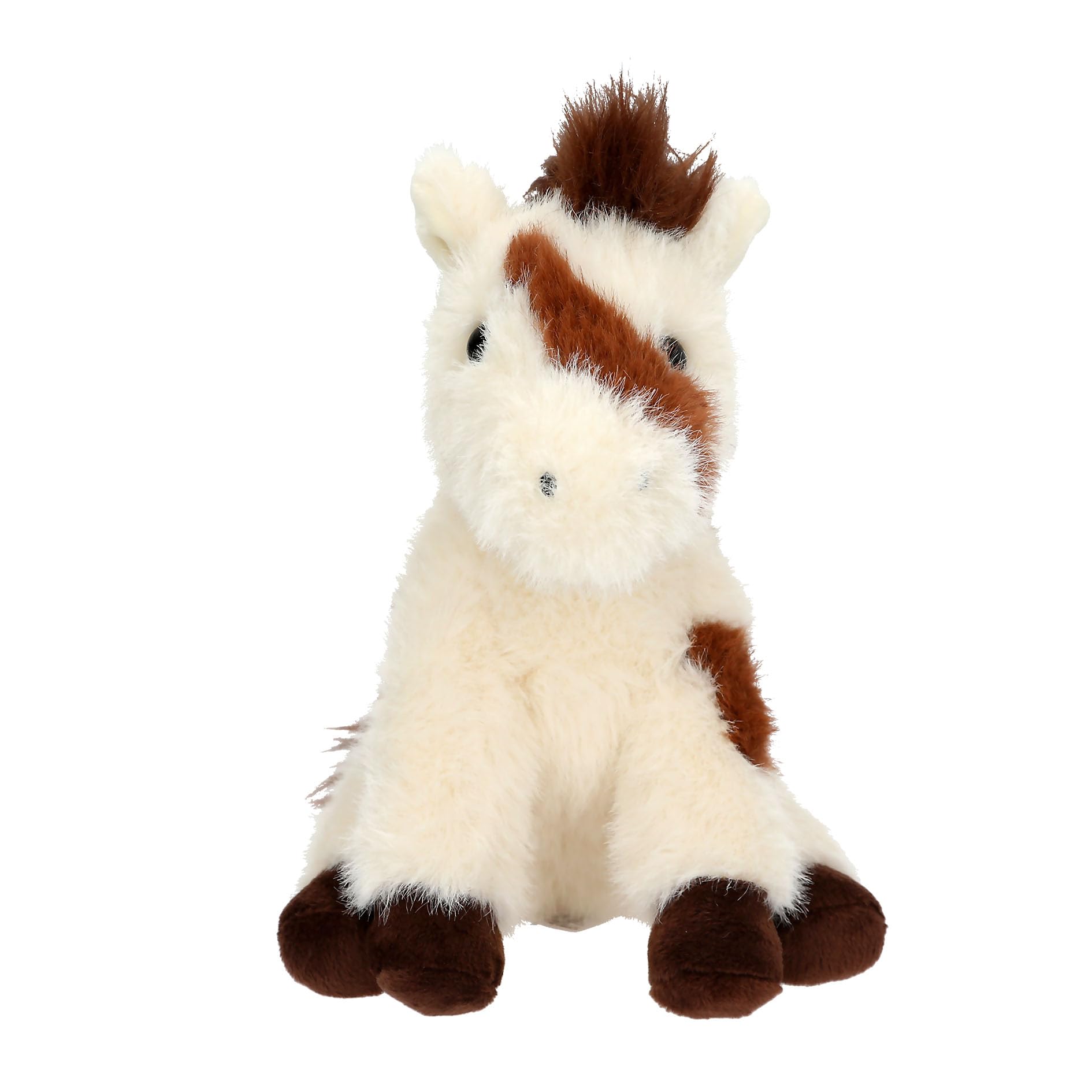 Depesche 14045 Miss Melody - cuddly horse in cream with spots in brown, with soft fur and black eyes, approx. 20 cm plush animal
