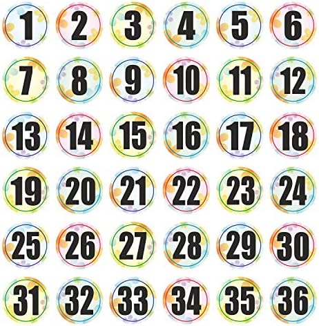 Classroom Line Up Helpers Stickers - (Pack of 40) 4" Large Numbered Spot Markers Social Distance Floor Number Decals Labels