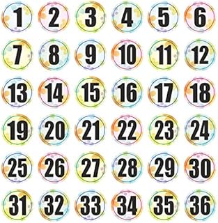 Classroom Line Up Helpers Stickers - (Pack of 40) 4" Large Numbered Spot Markers Social Distance Floor Number Decals Labels