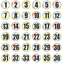 PARTH IMPEX Classroom Line Up Helpers Stickers - Pack of 40 4" Large Numbered Spot Markers Social Distance Floor Number Decals Labels