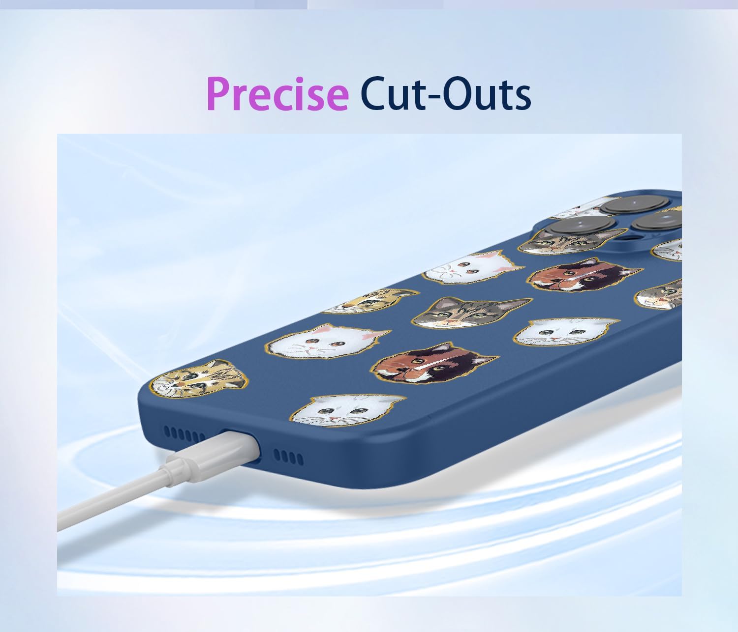 Phone Case for Galaxy S21 Ultra Case, Samsung S21 Ultra SM-G998U Case Shockproof Flexible Bumper TPU Soft Case Cat Pattern Phone Cover for Samsung Galaxy S21 Ultra 5G Blue Cat - Image 7