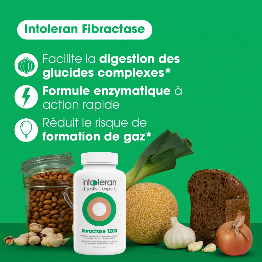 Intoleran Fibractase Forte Enzymes digestives - 108 gélules