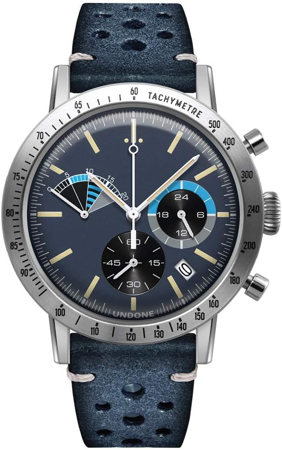 Undone Men's Watch Chronograph Hybrid Quartz Mechanic Steel Leather Regatta