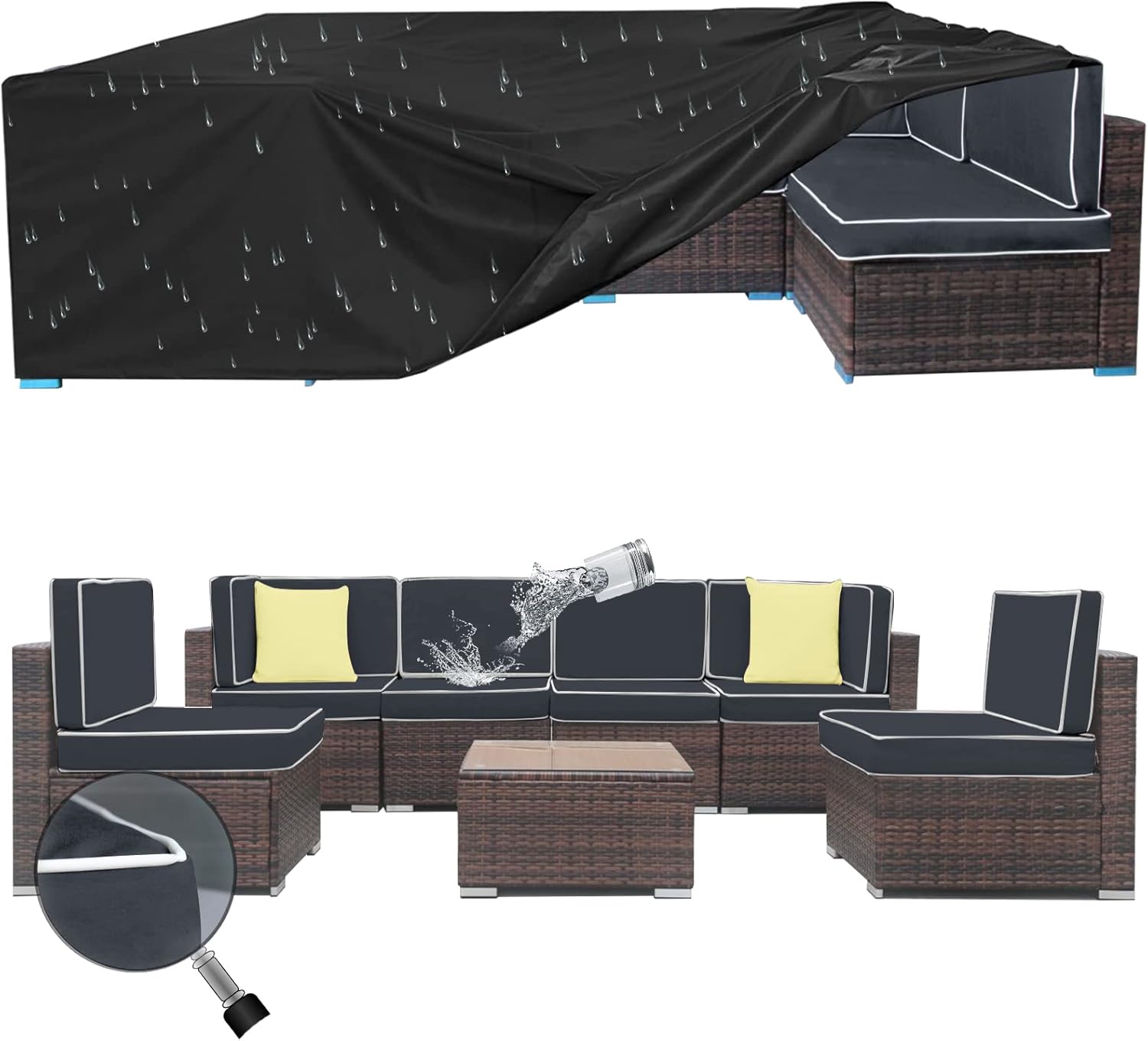 FKSLIFE Patio Cushion Covers Replacement,Outdoor Patio