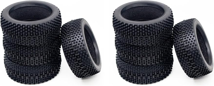 Kidonn 8pcs 110mm 1/8 RC Off-Road Buggy Rubber Tire Rat I MP9 Hobao Upgrade Parts
