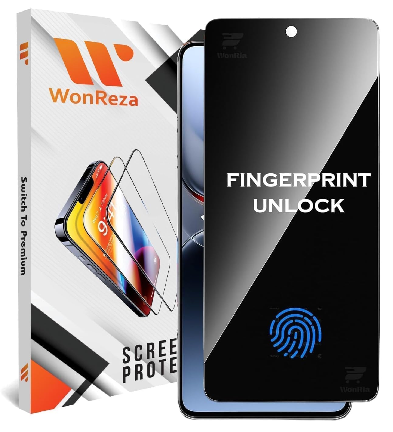 Pack 1 - Privacy Tempered Glass for OnePlus Nord CE 6 (5G) [FingerPrint Unlock] Screen Glass Protector | 9H Hardness | Case Friendly | Anti-Spy - Installation Kit-image-39