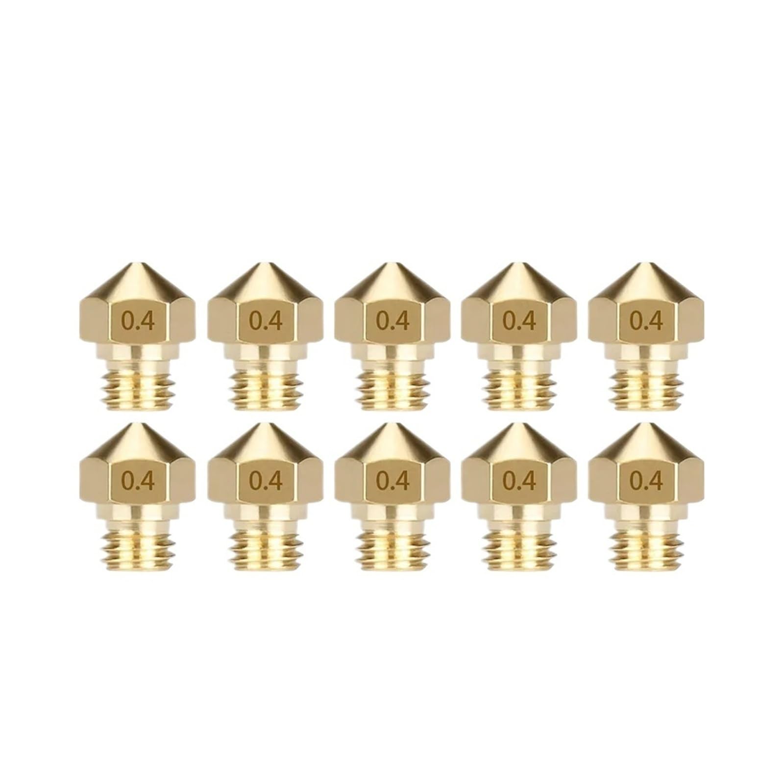 Juego 10pcs Boquillas Latón MK10 M7 0.2-1.0mm para Hotend 3D Printer