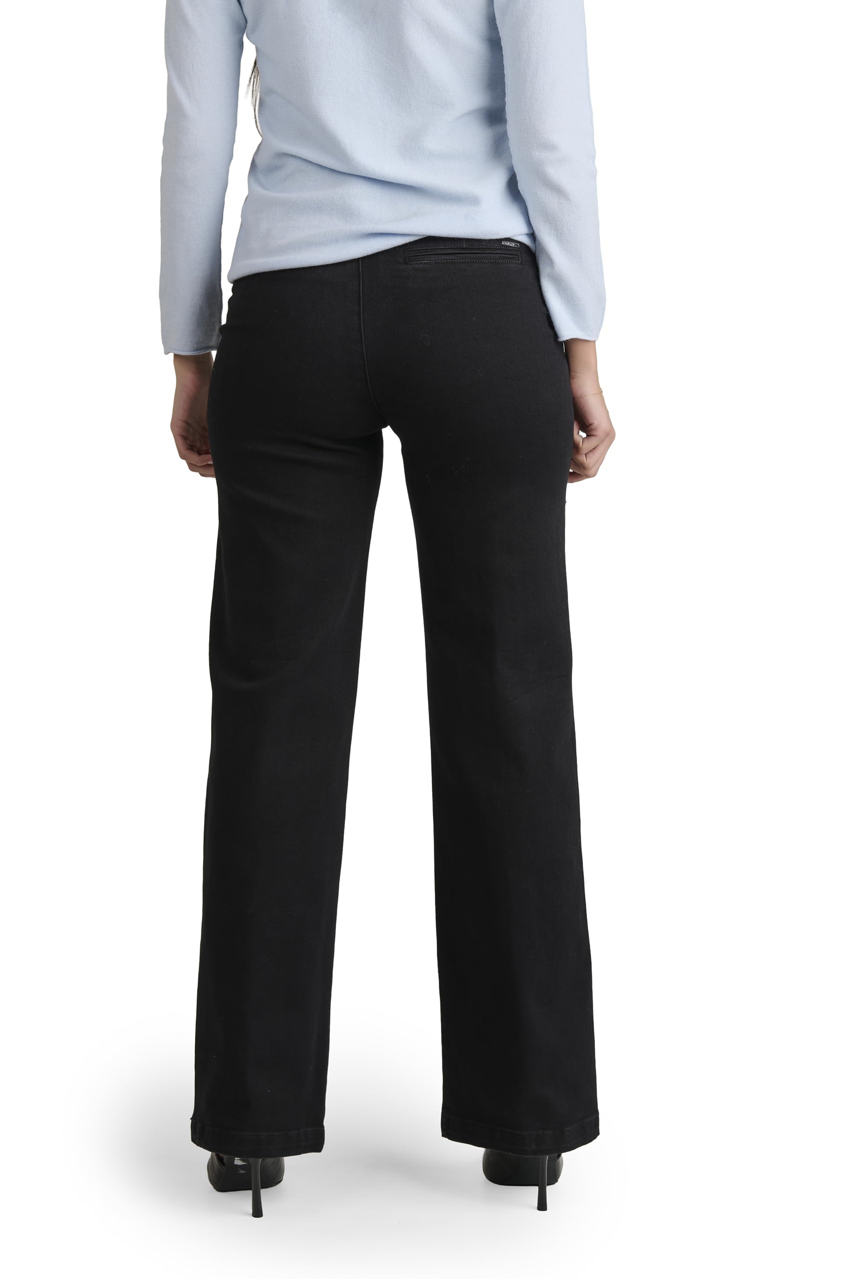 Gioandry Moda Pantaloni Donna Eleganti Vita Alta, Pantaloni Sartoriali in Poliestere Made in Italy, Pantalone Donna Taglio Classico per Ufficio e Cerimonia (IT, Numero, 44, Regular, Nero)