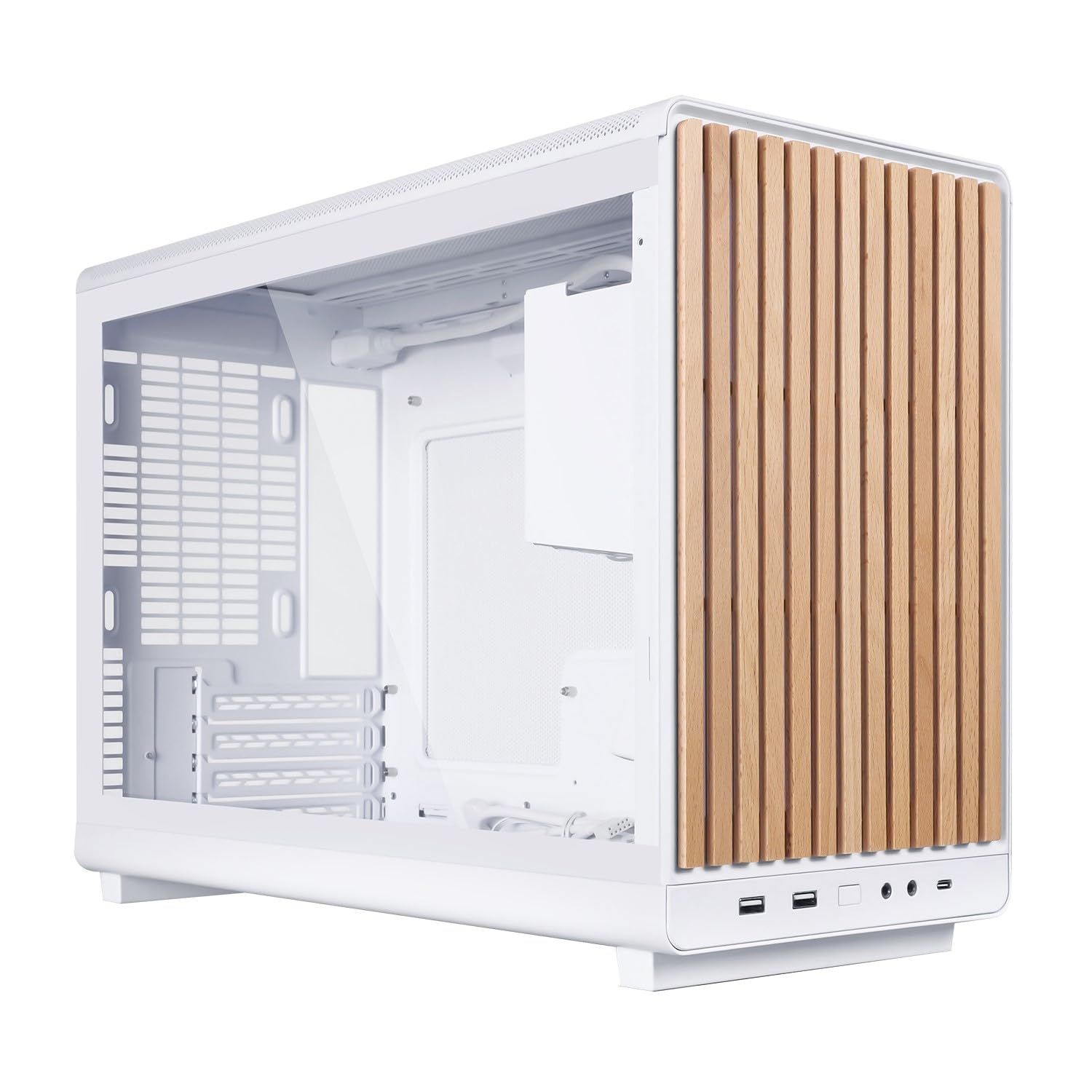Amazon | LIANLI コンパクトPCケース A3-mATX-WDG White 木製フロント