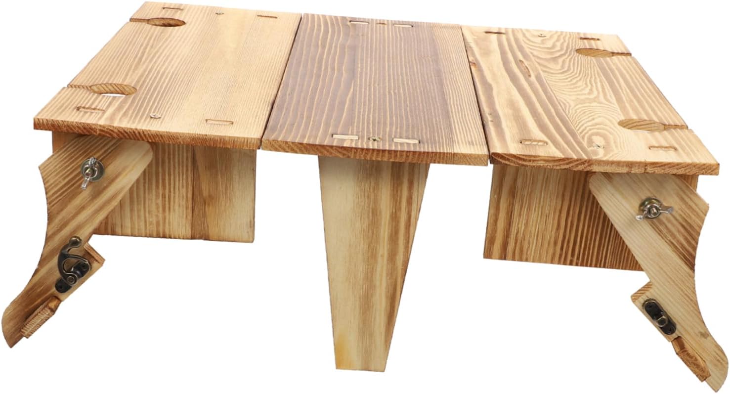 Portable Folding Picnic Table Lightweight Wooden Desk for Outdoor Use for Camping Beach and Picnics Ergonomic Design Collapsible Travel Table in Random Colors