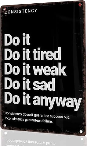 Do It Anyway Vintage Metal Sign – Motivational Wall Art for Home Gym & Office