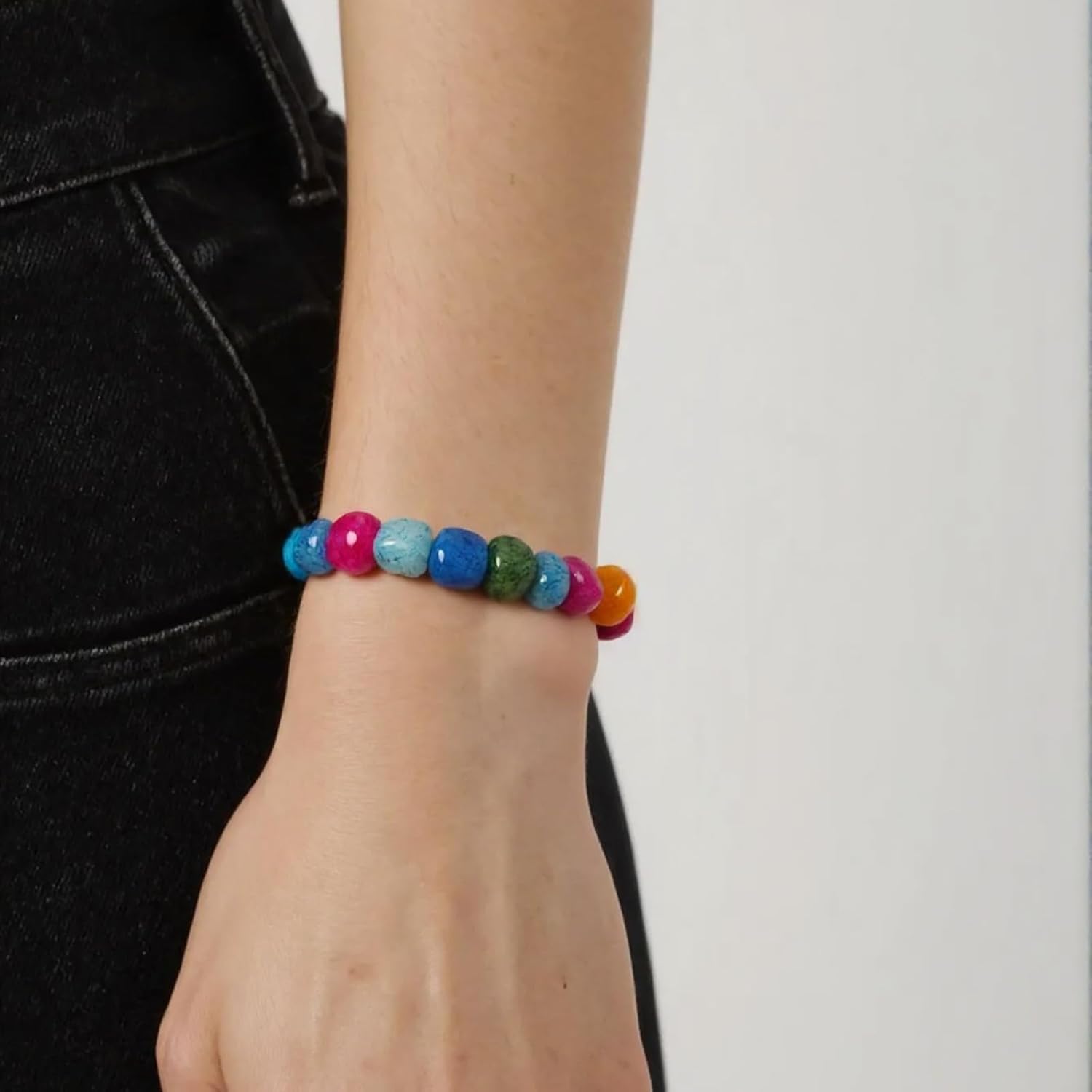 Xilitata Natural Shape Stone Beads.Blue Irregular Dragon Vein Agate Gemstone Round Loose Beads for Jewelry Making Strand 15 Inch - Image 4