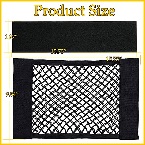 2 Pack Universal Mesh Cargo Net Car Storage Net, Universal Mesh Cargo Net for Car Trunk Storage, Wall Sticker Organizer Pouch Bag Storage, Mesh Organizers Fit for Cars, SUVs, Trucks(15.75 * 9.84 Inch) - Thumbnail 2