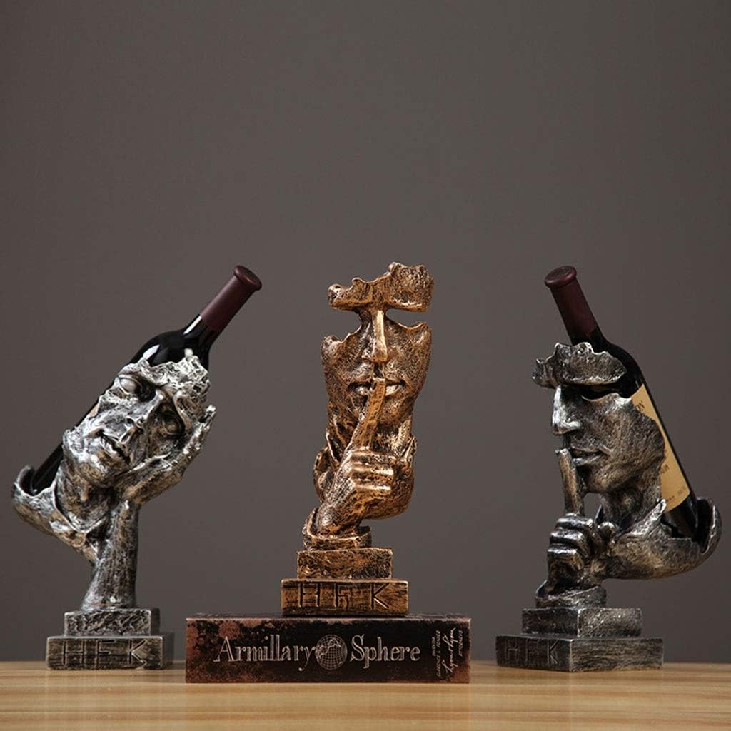 Wine Racks Wine Bottle Holder Table Top Simple Modern Creative Wine Racks Countertop Wine Cabinet Ornaments Art Wine Rack Gift Wine Rack Stand Wine Racks (Color : Silver Size : B) (Silver A)