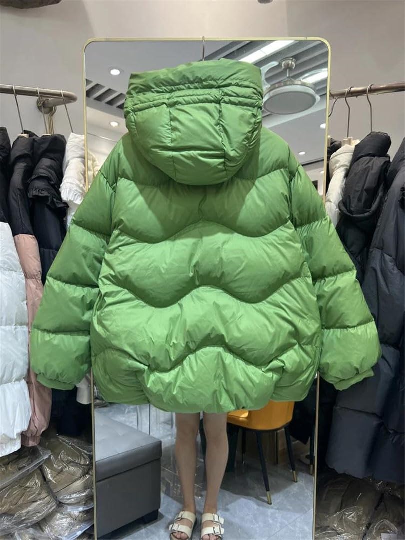 Women's Hooded Parka Duck Down Short Coat Oversized Winter Warm Outerwear Jacket