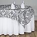 BalsaCircle 72x72-Inch Black on White Damask Flocking Table Overlays - Wedding Reception Party Catering Table Linens Decorations