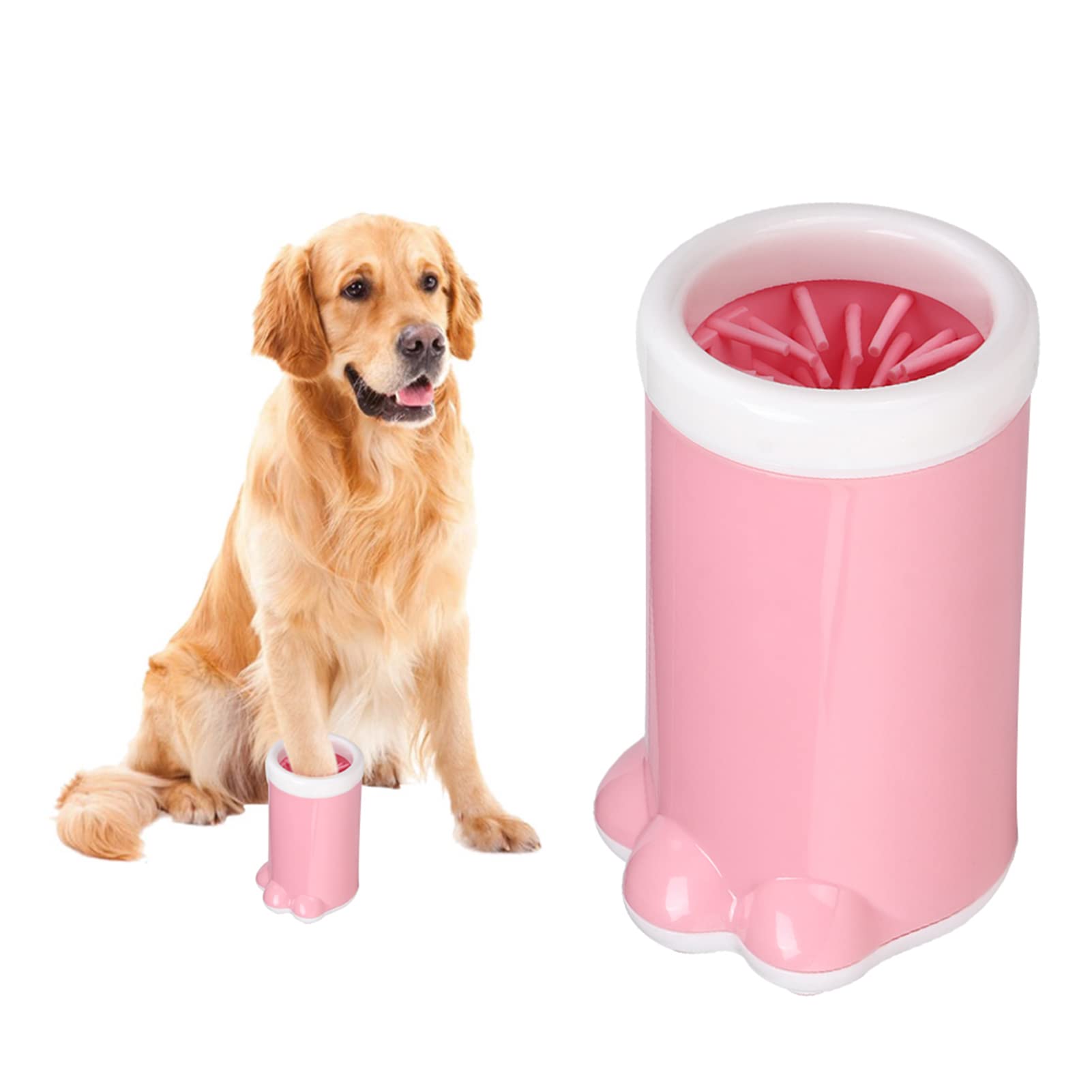 Nettoyant pour pattes de chien et chat, tasse de nettoyage à 360 degrés pour animaux de petite et moyenne taille, bleu (Rose)