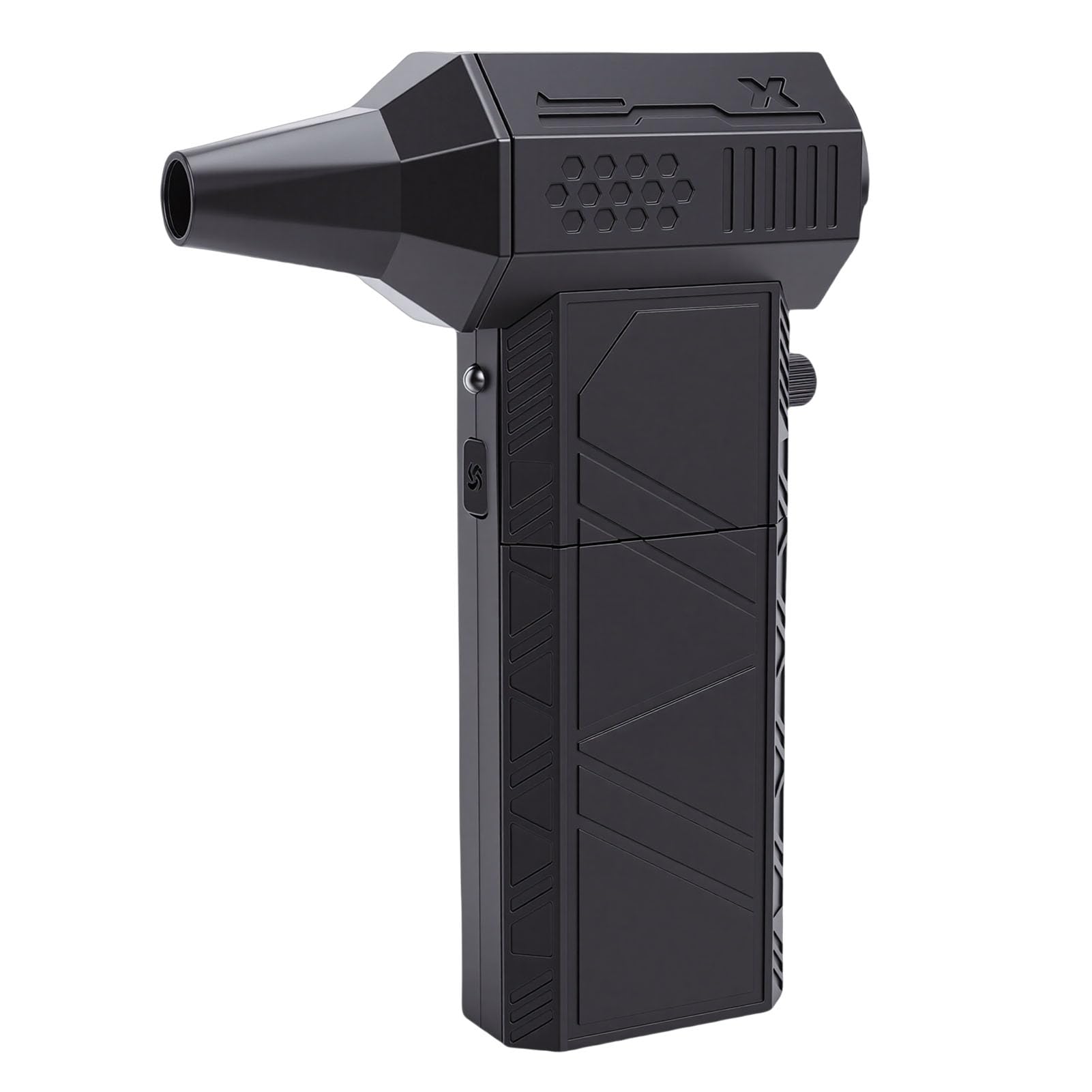 Asixxsix Spolverino Elettrico, Soffiatore per Polvere Senza Fili Ricaricabile con Motore Brushless, 150.000 Giri/Min, 52 M/s, Kit di Pulizia per PC con Batteria da 6000 MAh, Display LED e 2 Ugelli per