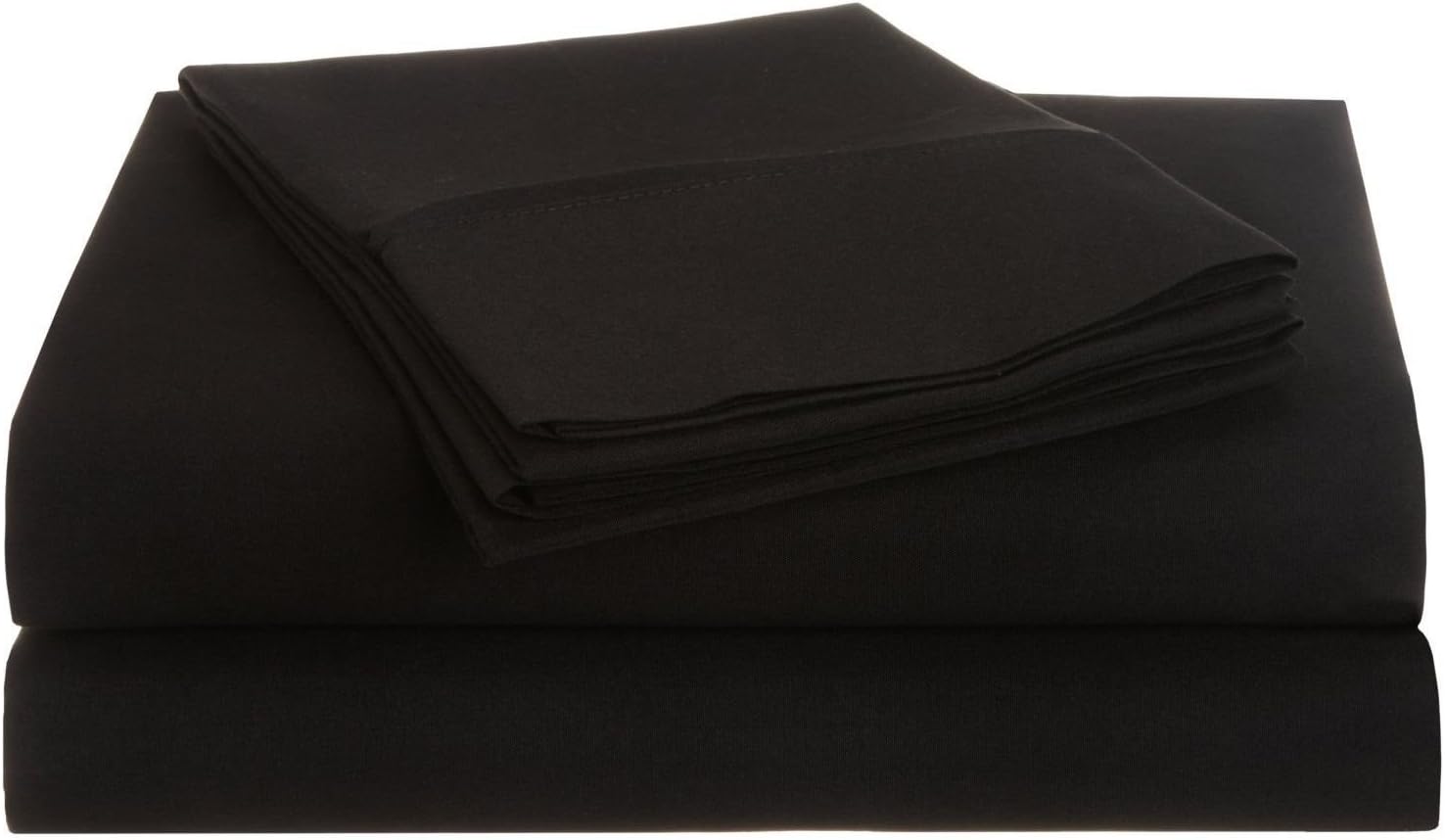 Laxlinen 600TC Super Soft Quality 100% Egyptian Cotton 4PC Bed Sheet Set 10 Inch Extra Deep Pocket Queen Bed Size, Black Solid