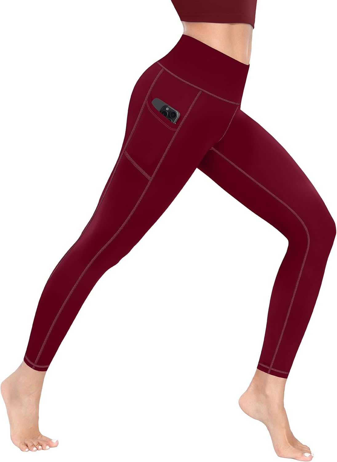 MIRITY Yoga Leggings with Pockets for Women - High Waist Tummy Control Pants for Workout Pack of 4 - Image 3