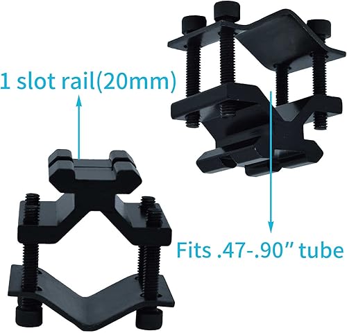 Miniatura 5 de Paquete de 2 linternas y montaje de mira láser con adaptador de barril, anillo de alcance desmontable de 1 pulgada y montaje en riel Picatinny Combo