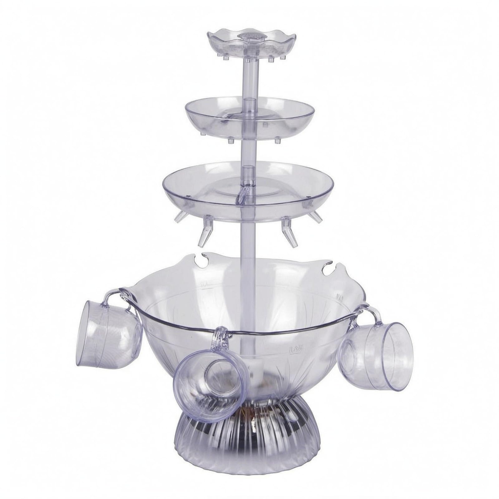 Transparent 5-Cup Wine Fountain Glossy Clear ABS Wine Fountain, American Plug-image-22