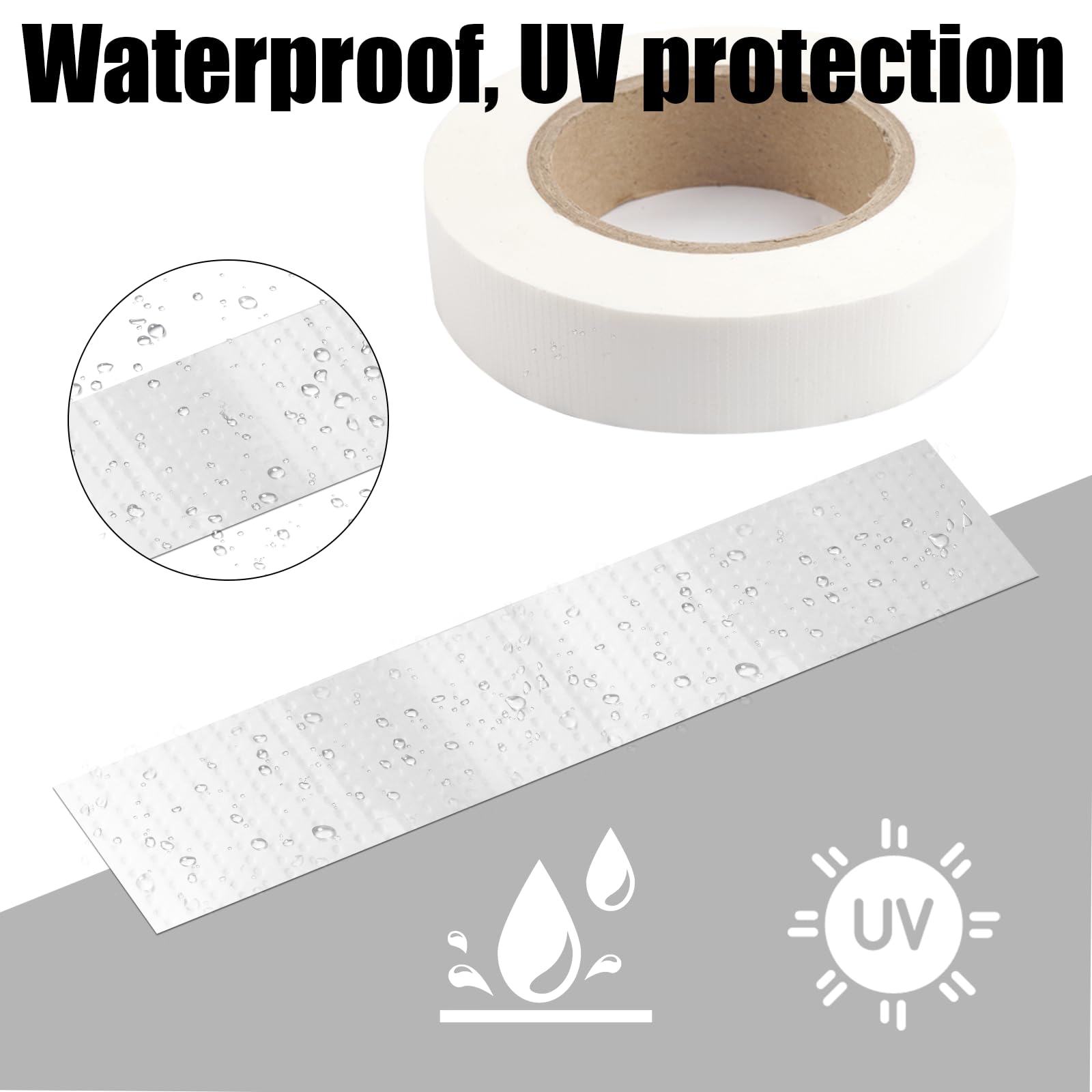 30 mm*50 m Nastro Telato, Duct Tape Resistente All'acqua, Bianco Nastro Ripara, Nastro Adesivo Subacqueo, Nastro Autoagglomerante per Riparazioni, Imballaggio,Fissaggio, Marcatura e Sigillatura