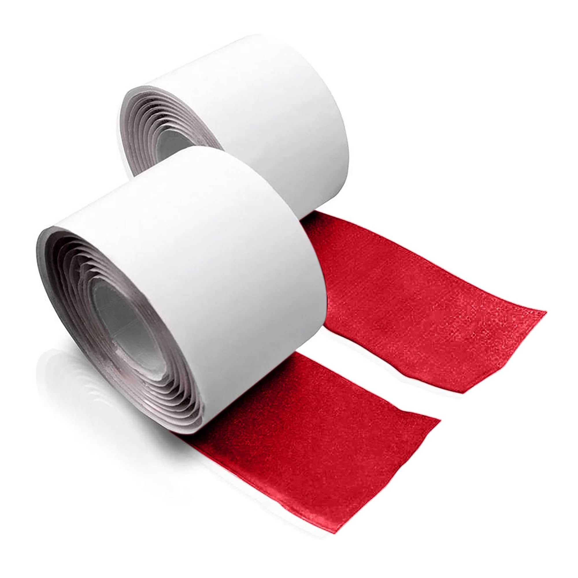 2 Inch Red Hook and Loop Tape 1 Yard with Heavy Duty Adhesive Excellent Grip Strong Sticky Back Fastening Roll Nylon Self Fastener Strips for Fixing and Hanging Craft Home School Office Use