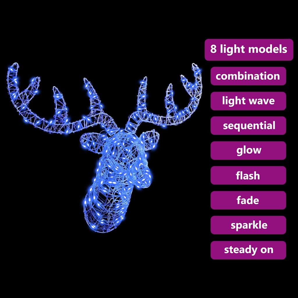 Festnight Beleuchtet Außen Led Rentierkopf 140 Led 60 cm Weihnachtsfiguren Draußen Weihnachtsdeko Outdoor Weihnachtsbeleuchtung Außen Figuren Weihnachten Deko Kaltweiß