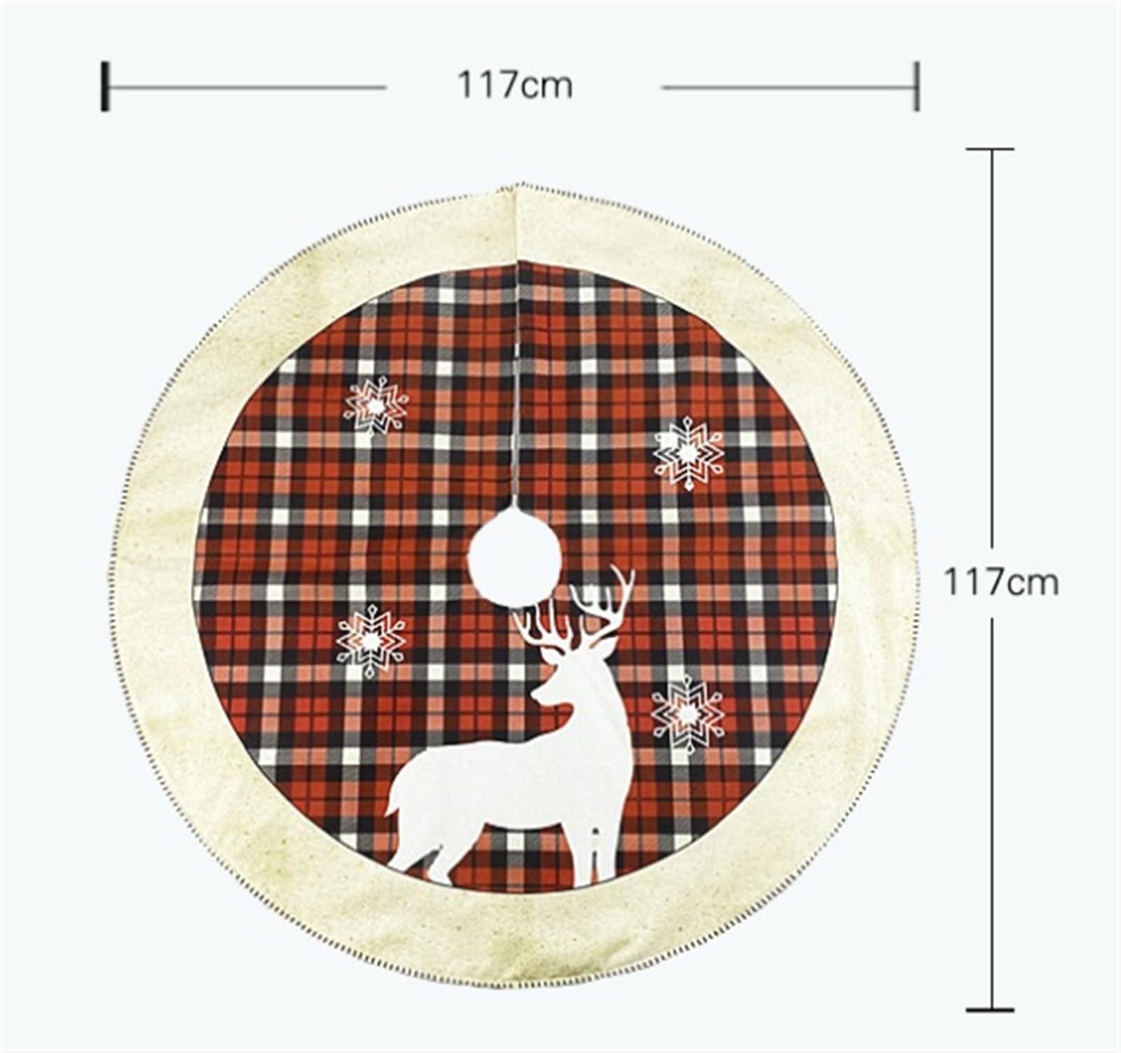 Gonna per Albero di Natale, Tappetino Per Albero Modello Cervo Con Gonna Per Albero Di Natale Da 46 Pollici Per Decorazioni Domestiche Per Feste Decorazione Natalizia