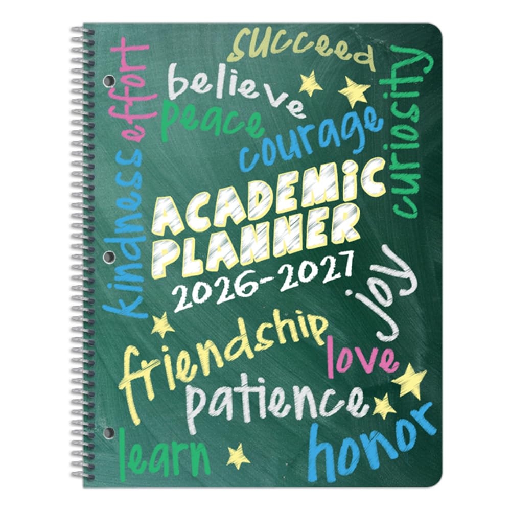 Dated Elementary Student Planner 2026-2027 Academic School Year, Large (8.5" by 11") Matrix Style Datebook with Create Cover