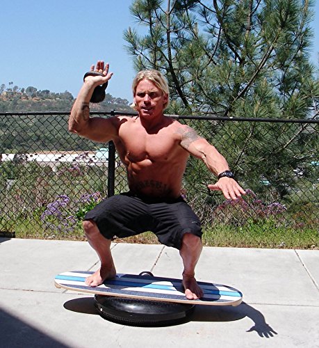 Indo Board Pro Balance Board With Roller - Surf Classic Design - For Surfers, Snowboarders, Sup, Fitness - 42” X 15” Deck And 8.5” Diameter Pro Roller - Perfect For Tall Riders #TOP3