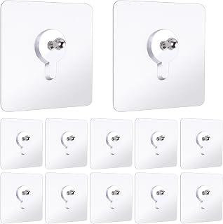Teaaha 12PCS Nail Free Sticker Hook, no Nail Wall Hangers Wall Hooks Adhesive, Adhesive Hooks for Hanging Adhesive Picture Hooks Sticky Hook for Hanging Kitchen Living Room Bedroom Bathroom