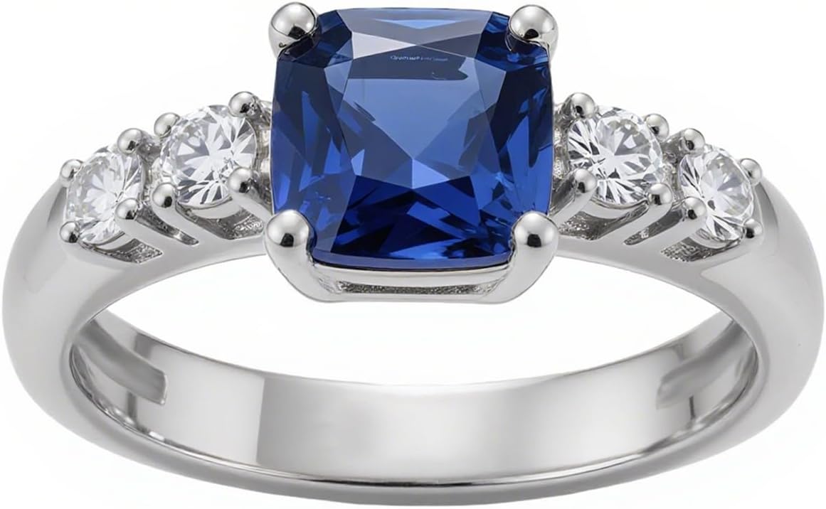 Created Blue Sapphire Rings for Women 925 Sterling Silver /10K/14K/18K Gold 2-5 Carat Sapphire Ring for Love Moissanite Promise Rings