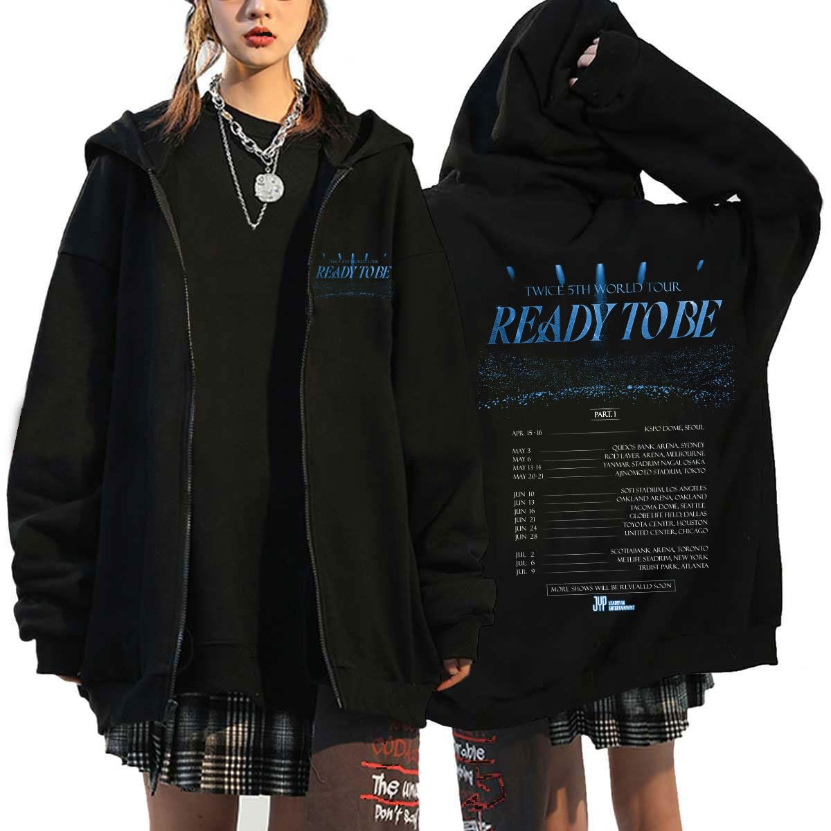 Mens Womens Kpop Twice Y2k Zip Up Hoodie Sweatshirts Twice Ready to BE Long Sleeve Pullover Oversized Jacket Harajuku E-Girl 90s Streetwear Outwear 5TH World Tour JEONGYEON DAHYUN CHAEYOUNG
