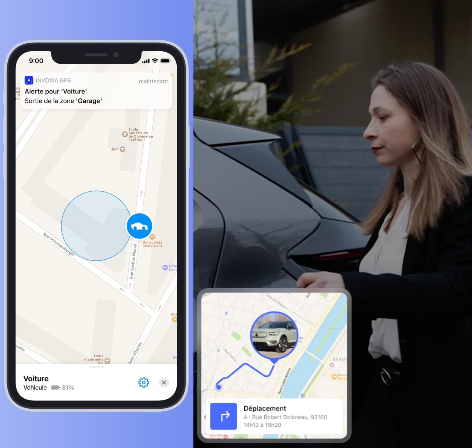 Invoxia Tracker GPS Pro Localisation Temps Réel 4G LTE-M | Pour voiture, moto et enfant, abonnement 1 an inclus, autonomie jusqu'à 3 mois