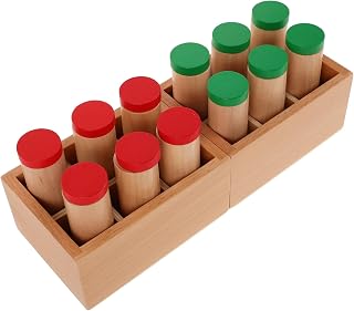 SUPVOX Montessori Cylinder Blocks Wooden Set for Early Education with Sound Development and Sensory