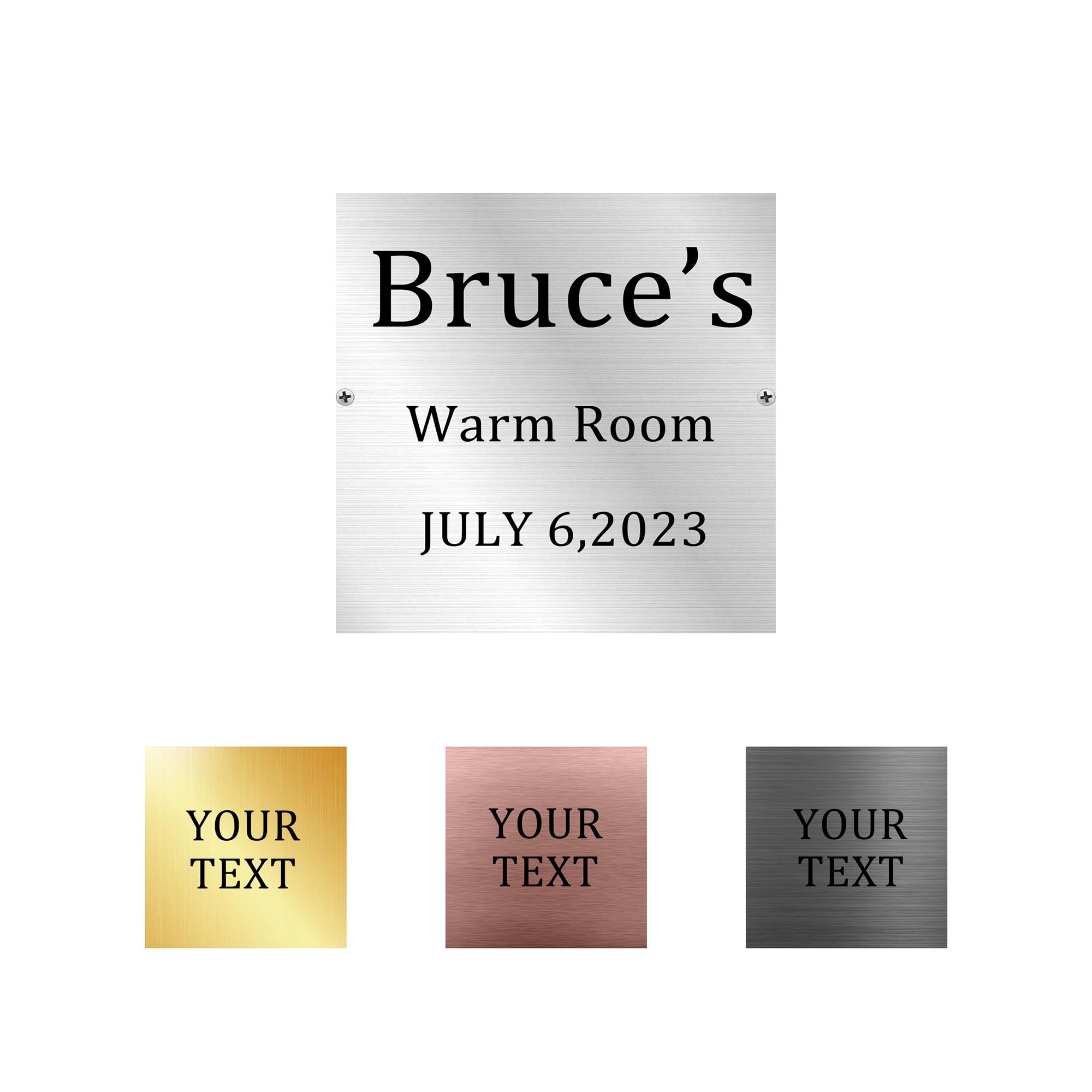 Cosyom Name Custom Poster Personalized Brass Plate Custom Name Plate Engraved Brass ...