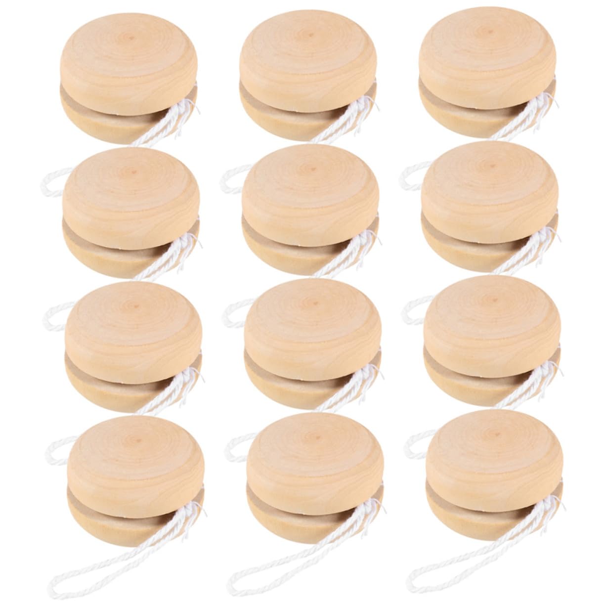 Toddmomy 12pcs Unfinished Wooden Yo-yo for Boys and Girls Painting Toy Creative Crafting Activity for Boy Girl Fun Coordination Skill Development for Parties and Home Decor
