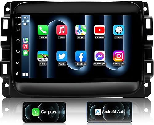 5GWiFi 4G+64G Radio de coche estéreo para Dodge Ram 2013-2018 1500 2500 3500 (8 núcleos), 7 pulgadas HD Android 12 radio de coche con Carplay