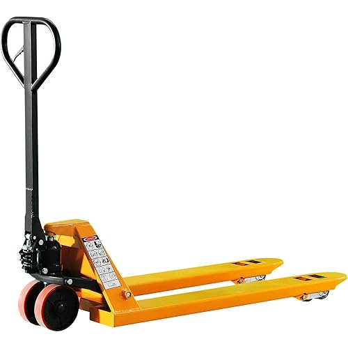 Pallet Jack Truck, 5500lbs Capacity 27" W x 48" L Forks, Dual PU Wheels, Manual Heavy-Duty Pallet Truck for Warehouse