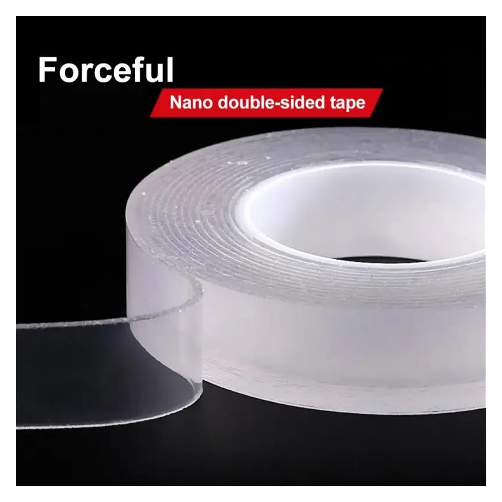 Nastro Biadesivo Super Resistente, Trasparente, Riutilizzabile, Impermeabile, Lavabile, for casa, Cucina, Bagno, Adesivo(5m,10mm)