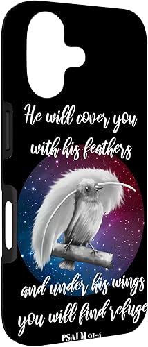 Vista 90 de iPhone 11 Pro He Will Cover You With His Feathers Bible Verse Salmo 91:4