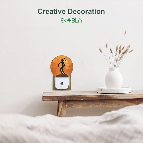 Miniatura 3 de EKOBLA Kokopelli - Luces nocturnas naranjas enchufables a la pared para habitación de niñas y niños, luces LED para decoración del hogar, regalos