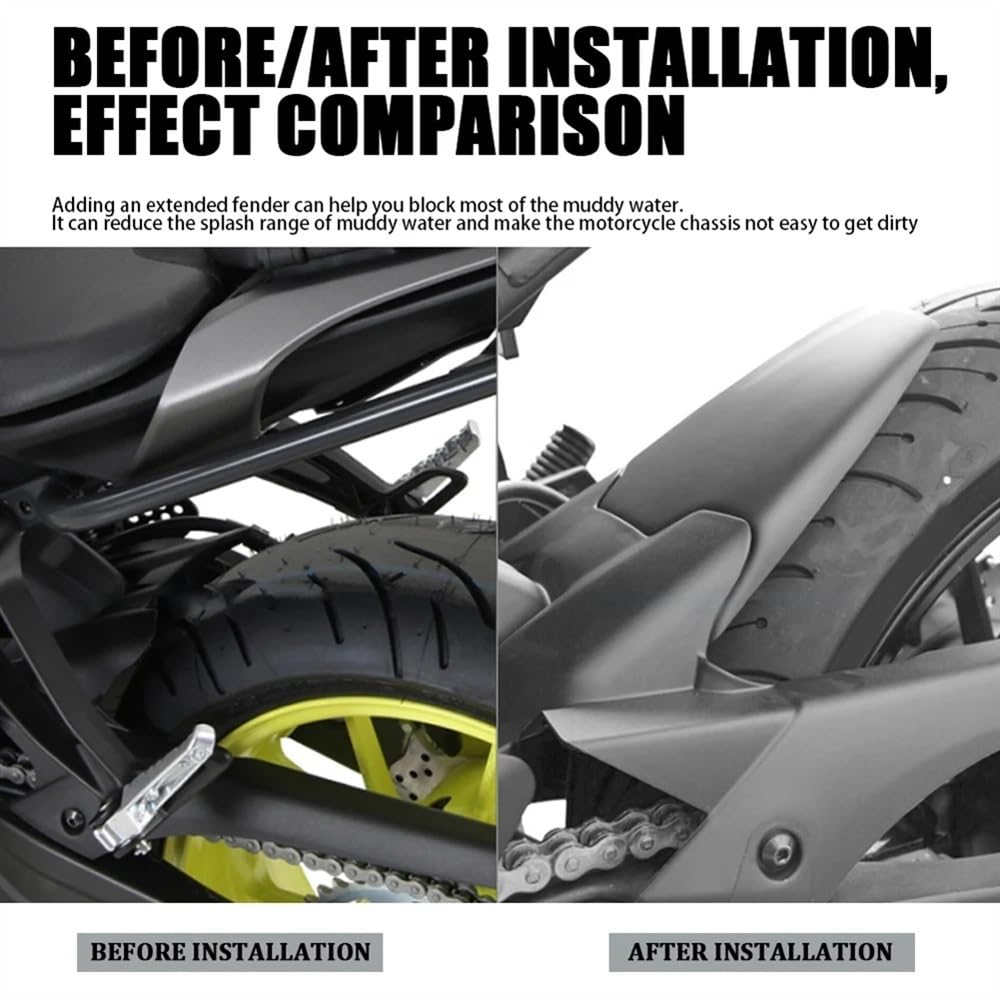 Parafango motocicletta Moto Parafango Posteriore Parafango Posteriore Extender Hugger Estensione Per Per Tracer 7 2021- Per Tracer 700 2016- MT-07 2018-