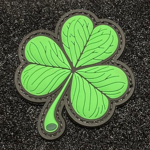 Parche TREBOL IRLANDES San Patricio | Parche 3D PVC Scratch Hook&Loop | Pin parche MILITAR táctico para mochila militar | Airsoft, Bandera, broche, outdoor, crossfit, supervivencia | TREBOL